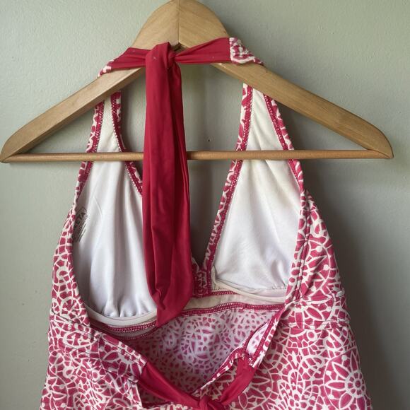 Athleta Womens Swim Top Tankini Floral Pink Size 4 (40C, 38 D, 36 DD) Halter Top - Picture 9 of 11